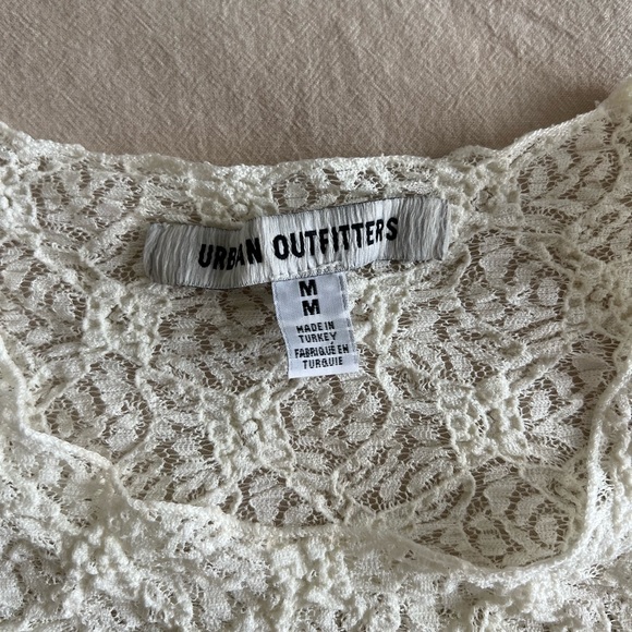 Urban Outfitters Semi-Sheer Textured Crew Neck Top in ivory (size M) - Picture 4 of 8